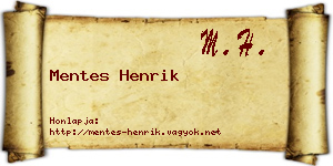 Mentes Henrik névjegykártya